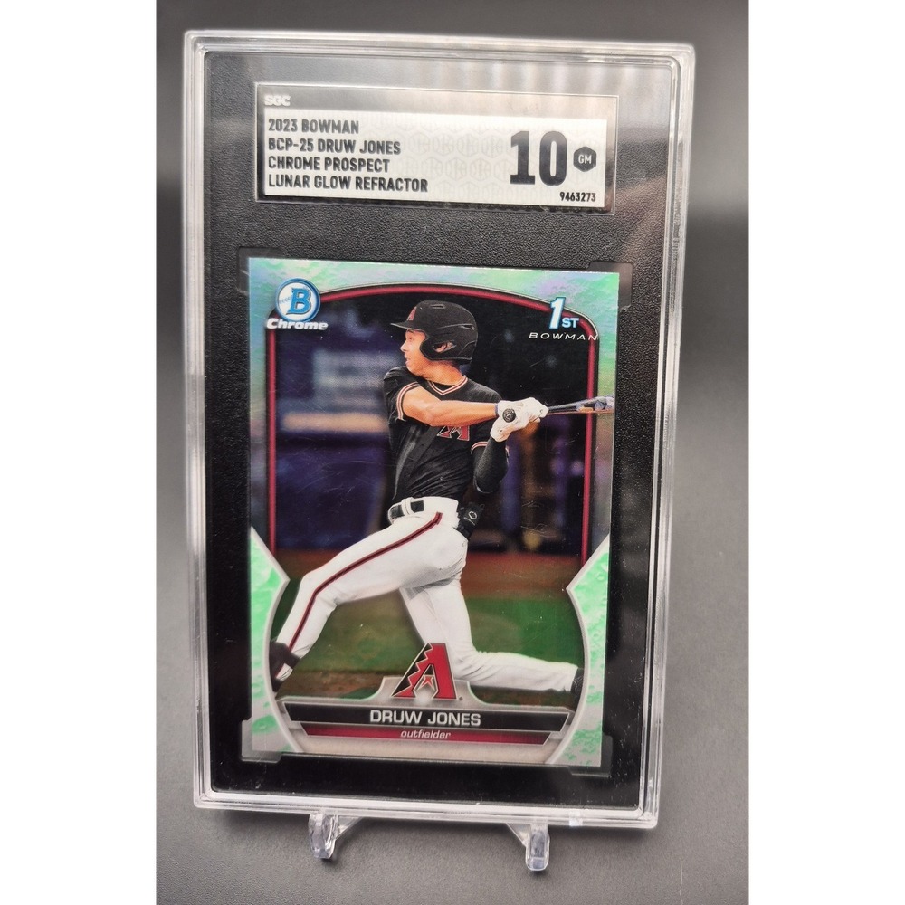 2023 Bowman Chrome Druw Jones #BCP25 Prospect Lunar Glow Refractor Graded SGC 10